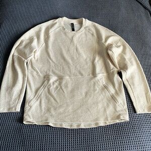 Men’s Lululemon At Ease Crewneck Sweatshirt - Heathered White Opal - Size Large